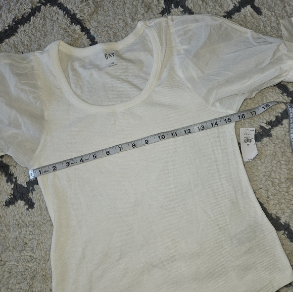 Gap ribbed puff sleeve short sleeve t shirt xs new with tags - Picture 7 of 7